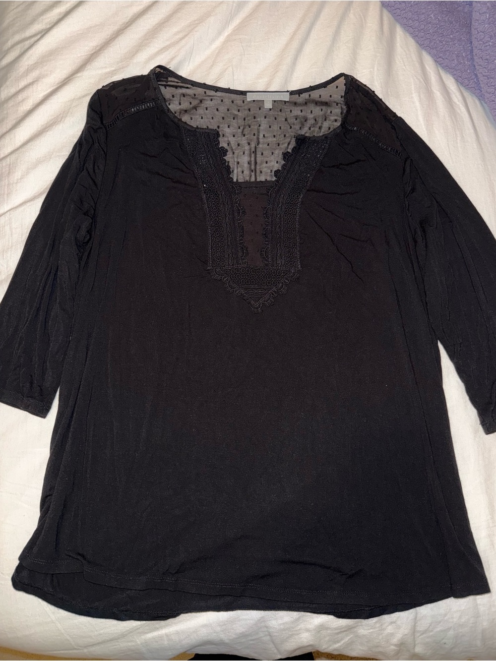 Daniel Rainn Black sheer blouse